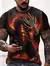 Camiseta vintage grande com estampa 3D masculina, Dragon Graphics, Moda de rua, na internet