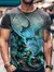 Camiseta vintage grande com estampa 3D masculina, Dragon Graphics, Moda de rua, - comprar online