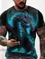 Camiseta vintage grande com estampa 3D masculina, Dragon Graphics, Moda de rua, - comprar online