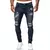 Moda estilo de rua jeans rasgados magros homens vintage lavagem sólida denim ca - comprar online