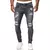 Imagem do Moda estilo de rua jeans rasgados magros homens vintage lavagem sólida denim ca