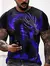 Camiseta vintage grande com estampa 3D masculina, Dragon Graphics, Moda de rua,