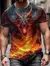 Camiseta vintage grande com estampa 3D masculina, Dragon Graphics, Moda de rua, - comprar online