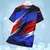 Camiseta masculina corrida esportes camiseta multi cor retalhos impresso camiset