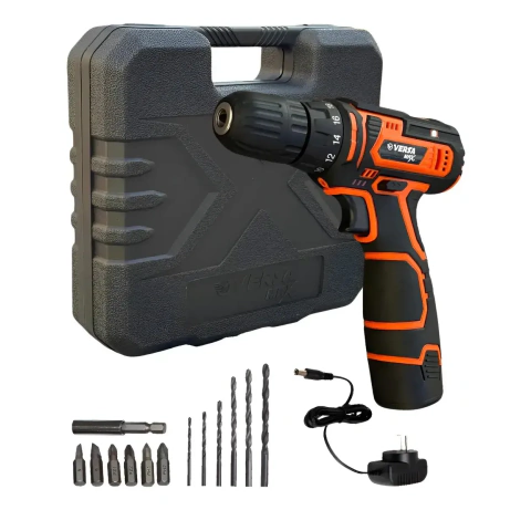 Taladro Inalámbrico Recargable 10mm + Accesorios + Maletín