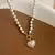 Imitação branca Pérola Bead Colar Mulheres Cristal Pedra Coração Pingente C - comprar online