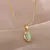 Colar com Pedra Opala Oval em Aço Inoxidável Dourado