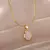 Imagem do Colar com Pedra Opala Oval em Aço Inoxidável Dourado