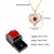 Luxo vermelho zircão pingente colares com rosa flor caixa de presente para namo - comprar online