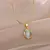 Imagem do Colar com Pedra Opala Oval em Aço Inoxidável Dourado