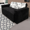 Sofá-Cama 2 Lugares Pratik 5000 Cinza Floral Preto