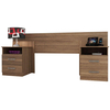 Cabeceira Casal Queen com Mesa de Apoio e 2 Gavetas Cor Marrom