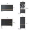 Armário de Cozinha Completo Modulado Sabrina 280 x 200 Cm 4 Peças mdp Preto menu