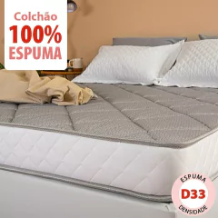 Colchão Casal Espuma D33 A Vácuo Ortopédica Certificada 138x188x17cm -