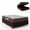Cama Box Baú Casal + Colchão Ortopédico de Espuma Firme Orthoface138x188x25cm - Suporta Até 120kg Por Pessoa
