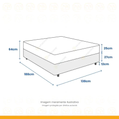 Cama Box Casal + Colchão de Molas Ensacadas Ortobom Airtech Bege 138cm - Suporta até 150 Kg Por Pessoa - Mb Outlet Moveis