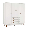 Guarda-Roupa Casal Retrô 4 pt 3 gv Branco