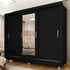 Guarda Roupa Casal Amanda 3 Portas Esp Menor Preto Fosco