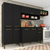 Armário De Cozinha Modulada Tieli 4 Peças Preto Fos