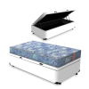 Cama Box com Baú Solteiro Branca + Colchão de Espuma D20 - Supreme 78x188x47cm