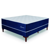 Cama Box Casal Colchão Molas Ensacadas Lamore 138x188x70cm Azul Veludo/Malha Branca - Suporta até 110kg por Pesso