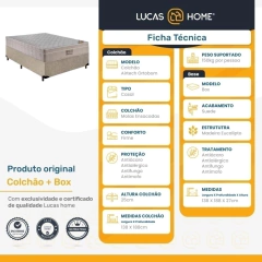 Cama Box Casal + Colchão de Molas Ensacadas Ortobom Airtech Bege 138cm - Suporta até 150 Kg Por Pessoa - loja online