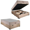 Cama Box Baú Casal Suede + Colchão Casal Molas Ensacadas Airtech Springpocket 69x138x188 Suede Bege