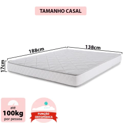 Colchão Casal Espuma D33 A Vácuo Ortopédica Certificada 138x188x17cm - na internet