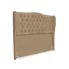 Kit Cabeceira E Calçadeira Baú Dubai Casal 140 Cm - Veludo Bege Escuro