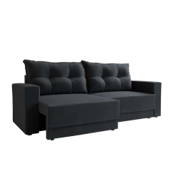 Sofá 3 Lugares Retrátil Lubeck Suede Grafite - Mb Outlet Moveis