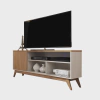 Rack Para TV até 55 Polegadas 1 Porta 3 Nichos Retrô Malbec
