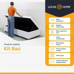 Imagem do Cama Box Baú + Colchão de Solteiro Ortobom D45 Iso 150 78x188x60cm