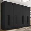 Guarda Roupa Casal Mayra 8 Portas Preto Fosco