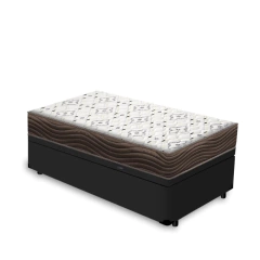 Cama Box Baú + Colchão de Solteiro Ortobom D45 Iso 150 78x188x60cm - comprar online