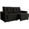 Sofá 2 Lugares Retrátil Lubeck Suede Preto 140cm