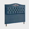 Cabeceira Estofada Holanda Casal Queen Size 160 cm para Cama Box - Azul