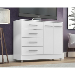Comoda Gisele 4 Gavs 2 Portas Branco