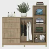 Cômoda 2 Portas 5 Gavetas com Cabideiro e Pés Chicago
