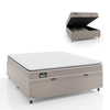 Cama Box Baú Casal Colchão D33 Pillow Top Millenium 138x188x57cm Bege - Suporta até 100kg por Pessoa