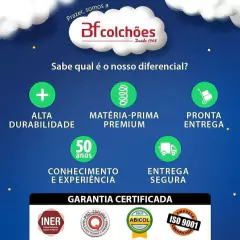 Colchão Casal Espuma D33 A Vácuo Ortopédica Certificada 138x188x17cm - - comprar online