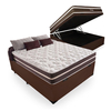 Cama Box Com Baú Casal + Colchão De Molas - Classic Superlastic 138x188x64cm Marrom