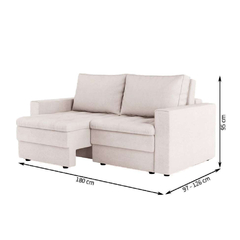 Sofá 3 Lugares Retrátil Berna Linho Cru 180 cm - Mb Outlet Moveis