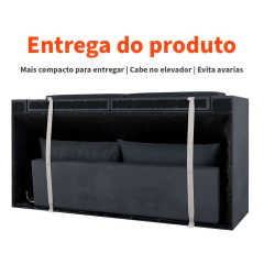 Sofá 3 Lugares Retrátil Lubeck Suede Grafite - comprar online