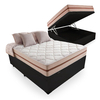 Cama Box Com Baú Viúva + Colchão De Molas Ensacadas - Classic - 128x188x64cm Preto