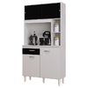 Armário para Cozinha Kit Duda 90 cm Branco Preto