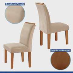 Conjunto Sala de Jantar Mesa Dakota Plus 120x80cm Tampo Vidro com 4 Cadeiras Laura na internet