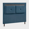 Cabeceira Estofada Casal Queen Size Toronto Veludo Azul 160 cm para Cama Box