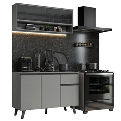 Armário De Cozinha 120cm Cinza Nice 01 Cinza