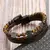 Pulseira Masculina Olho de Tigre em Couro – Moda Clássica com Contas Naturais - O Lopes 96