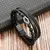 Pulseira Masculina Olho de Tigre em Couro – Moda Clássica com Contas Naturais - loja online